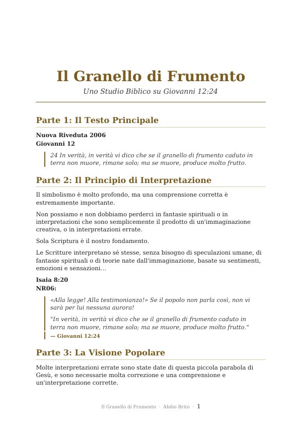 Il Granello di Frumento