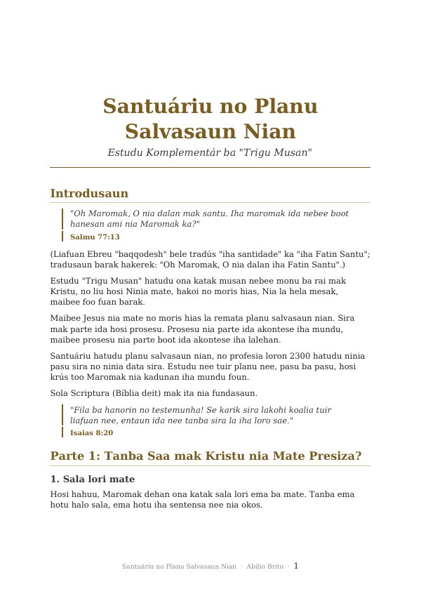 Santuáriu no Planu Salvasaun Nian